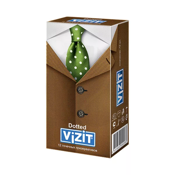 Изображение товара Vizit Dotted точечные презервативы, 180×52 мм, 12 шт