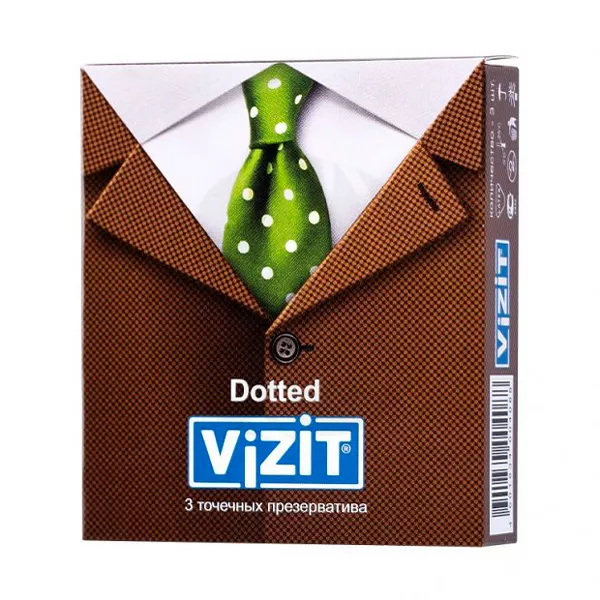 Изображение товара Презервативы Vizit Dotted с точечным рифлением 3 шт безопасная защита и удовольствие Изображение товара Презервативы Vizit Dotted с точечным рифлением 3 шт безопасная защита и удовольствие