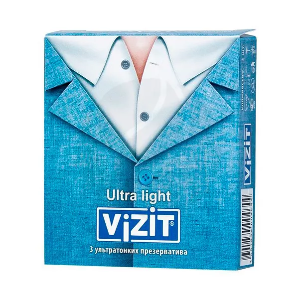 Изображение товара Презервативы Vizit Ultra Light 3шт ультратонкие прозрачные