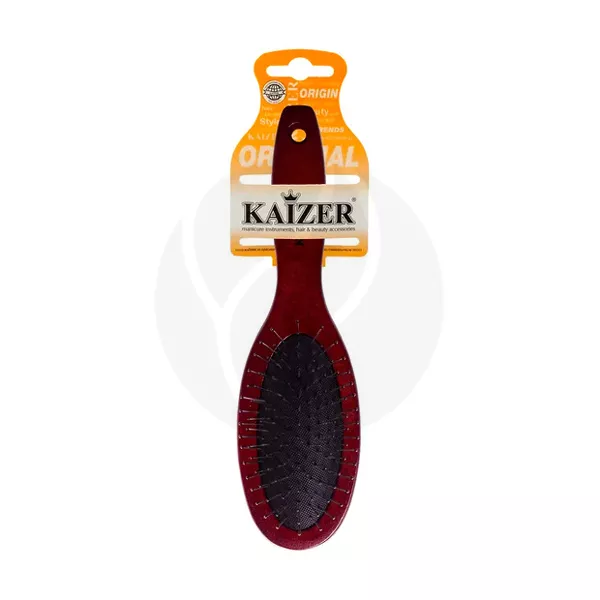 Изображение товара Деревянная массажная расческа Kaizer с металлическими зубьями для ухода за волосами Изображение товара Деревянная массажная расческа Kaizer с металлическими зубьями для ухода за волосами