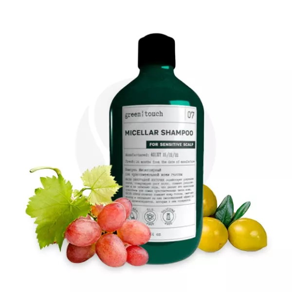 Green touch Мицеллярный шампунь для чувствительной кожи головы, 300мл