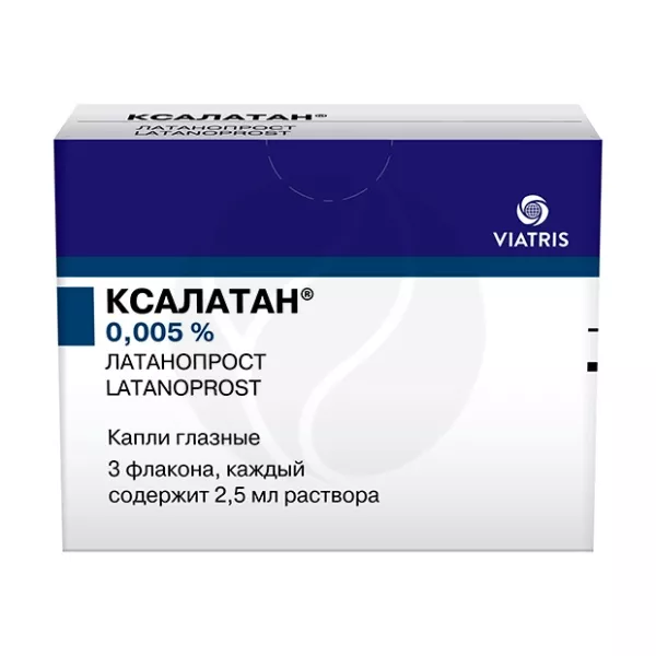 Ксалатан капли глазные 0,005%, 2,5мл №3 Пфайзер