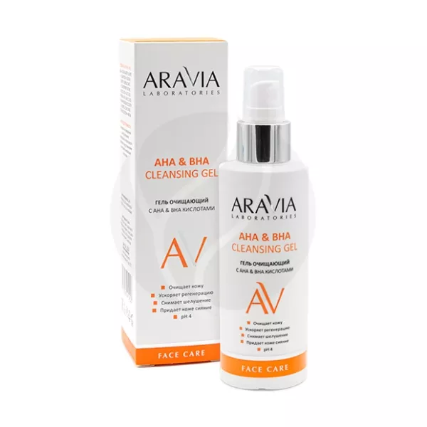 Изображение товара Гель очищающий Aravia Laboratories с АНА и ВНА кислотами, 150 мл