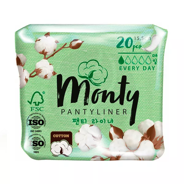 Изображение товара Гигиенические прокладки Monty Pantyliner для ежедневного использования, 20 шт Изображение товара Гигиенические прокладки Monty Pantyliner для ежедневного использования, 20 шт