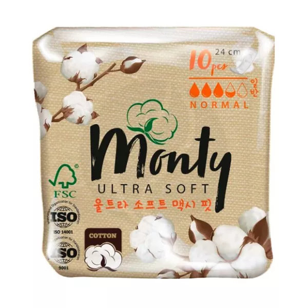 Изображение товара Monty Ultra Soft Normal Plus прокладки 10 шт для ежедневной гигиены