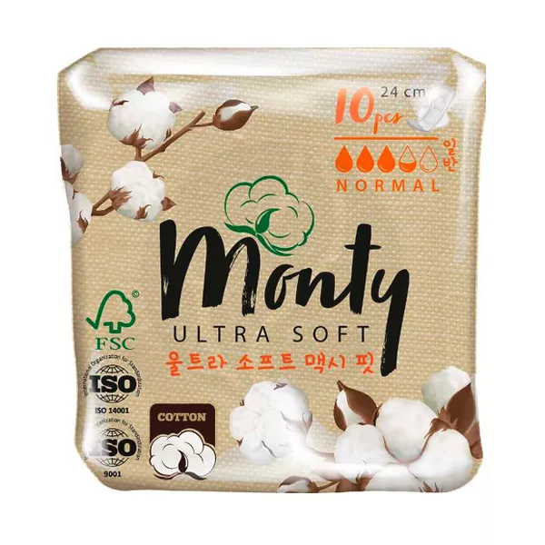 Изображение товара Прокладки Monty Ultra Soft Normal Plus 24 см, 10 шт Изображение товара Прокладки Monty Ultra Soft Normal Plus 24 см, 10 шт