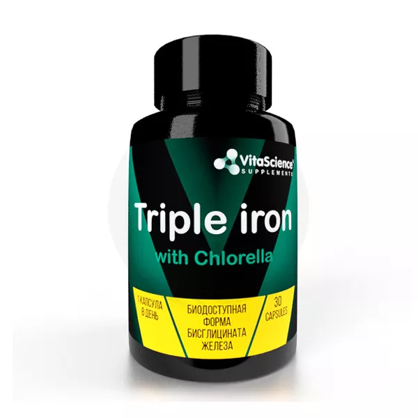 Изображение товара Vitascience Total Black капсулы с железом и хлореллой 30 штук Изображение товара Vitascience Total Black капсулы с железом и хлореллой 30 штук