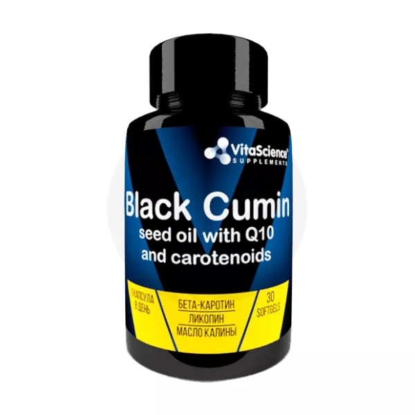 Vitascience Total Black Масло черного тмина с Q10 и каротиноидами капсулы, №30