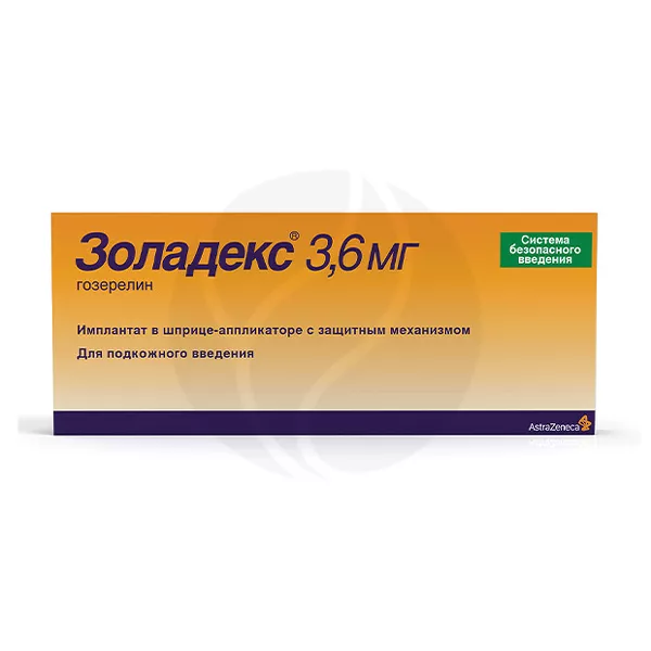 Изображение товара Имплантат Золадекс AstraZeneca Шприц-аппликатор 3,6мг Изображение товара Имплантат Золадекс AstraZeneca Шприц-аппликатор 3,6мг