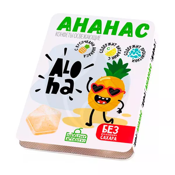 Изображение товара Конфета Vitascience со вкусом ананаса без сахара с пробиотиками Изображение товара Конфета Vitascience со вкусом ананаса без сахара с пробиотиками