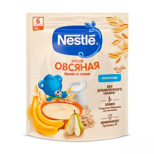 Nestle Молочная овсяная каша груша/банан (6+мес), 200г
