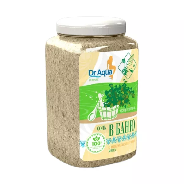 Изображение товара Скраб для тела Dr.Aqua с морской солью и мятой 850г для бани и сауны