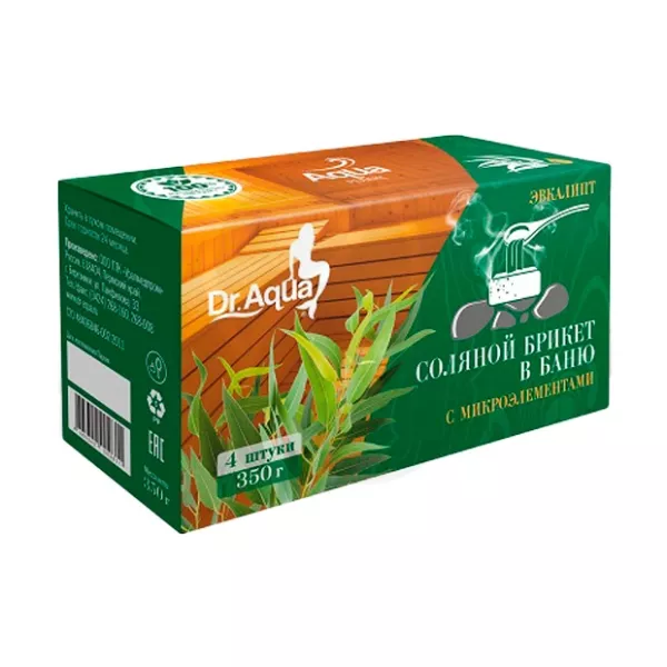 Изображение товара Брикет соляной с микроэлементами и эвкалиптом для бани 350г Dr.Aqua