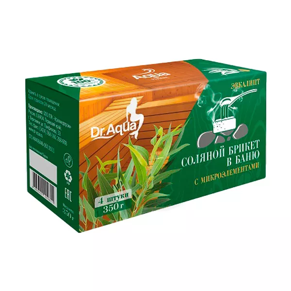 Изображение товара Dr.Aqua брикет соляной в баню с микроэлементами Эвкалипт, 350г