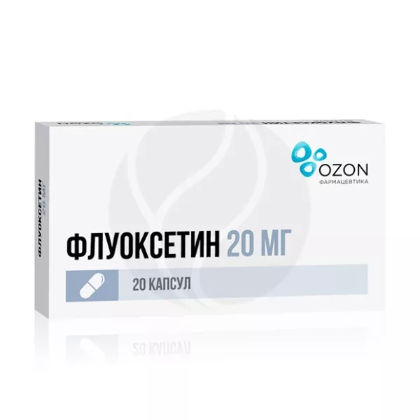 Изображение товара Флуоксетин капсулы 20мг, №20 - Антидепрессант для лечения депрессии и расстройств