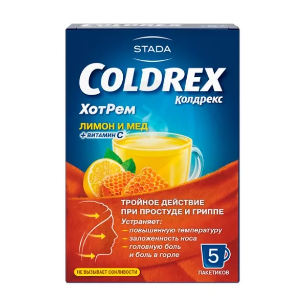 Изображение товара Колдрекс ХотРем порошок для приема внутрь мед-лимон 5 г №5