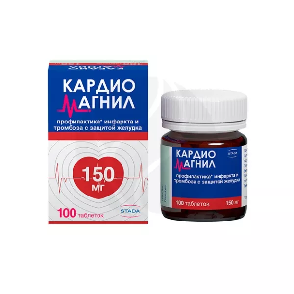 Изображение товара Кардиомагнил таблетки покрыт. п/о 150мг+30,39мг, №100 Изображение товара Кардиомагнил таблетки покрыт. п/о 150мг+30,39мг, №100