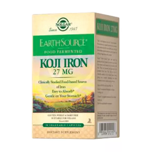 Изображение товара БАД Солгар Железо 27 мг в ферментированной культуре Коджи для поддержки иммунитета и энергии