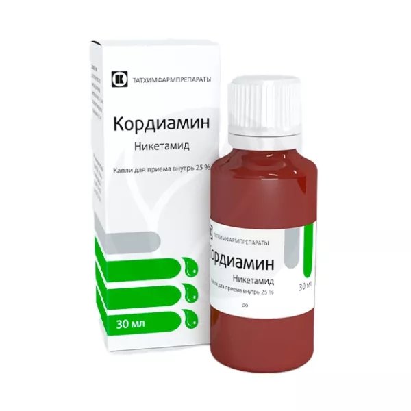 Кордиамин капли д/приема внутрь 250мг/мл, 30мл