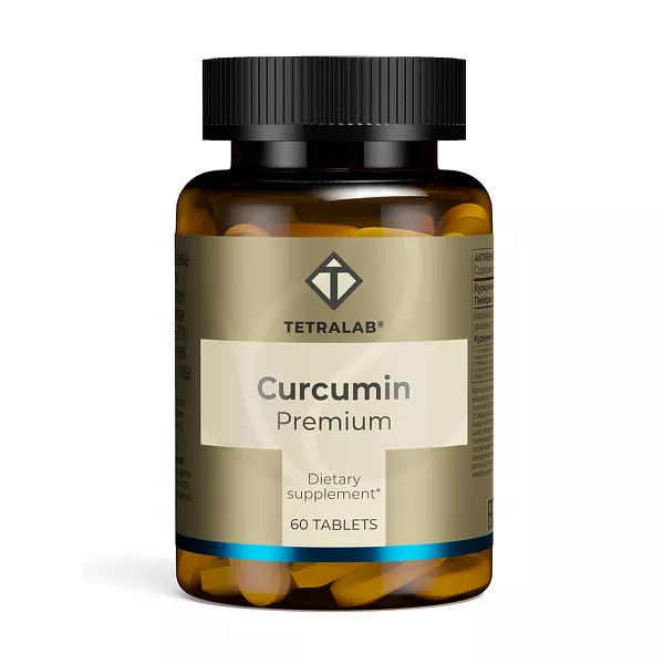 Изображение товара БАД Таблетки Куркумин Премиум Tetralab с пиперином 60 шт Изображение товара БАД Таблетки Куркумин Премиум Tetralab с пиперином 60 шт