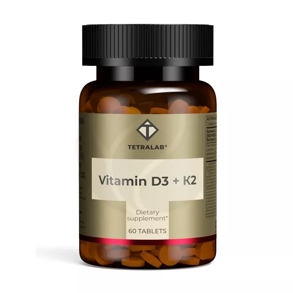 Изображение товара Таблетки витамин D3+К2 500МЕ+100мкг для взрослых, 60 шт