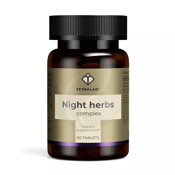 Изображение товара Tetralab Комплекс Ночные травы таблетки, №60 Изображение товара Tetralab Комплекс Ночные травы таблетки, №60