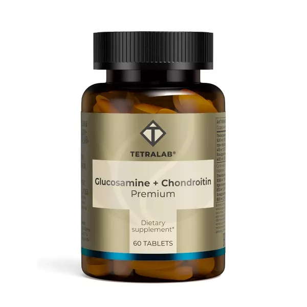 Изображение товара Tetralab Глюкозамин+Хондроитин Премиум комплекс таблетки 500мг+400мг