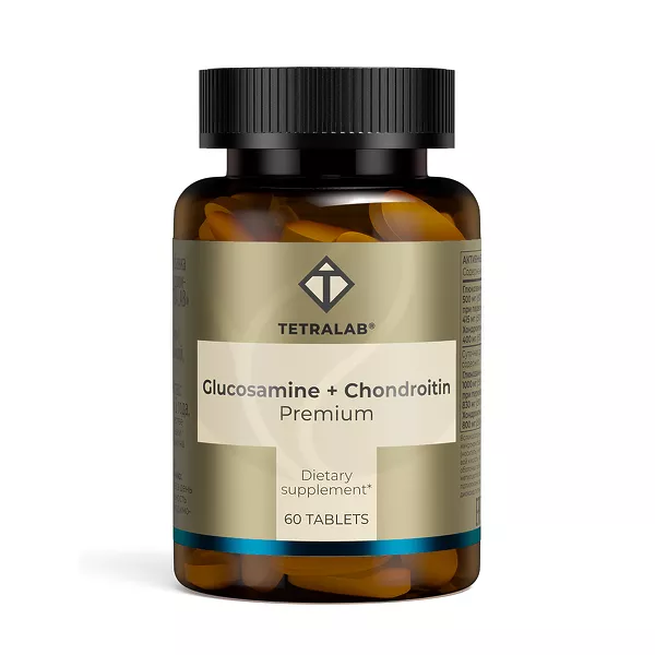 Изображение товара Tetralab Глюкозамин+Хондроитин Премиум комплекс таблетки 500мг+400мг