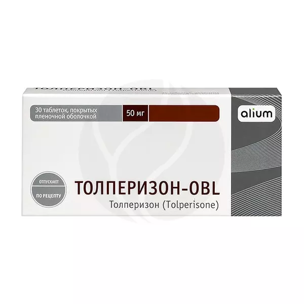 Изображение товара Толперизон-ОВL таблетки покрыт. п/о 50мг, №30 Изображение товара Толперизон-ОВL таблетки покрыт. п/о 50мг, №30