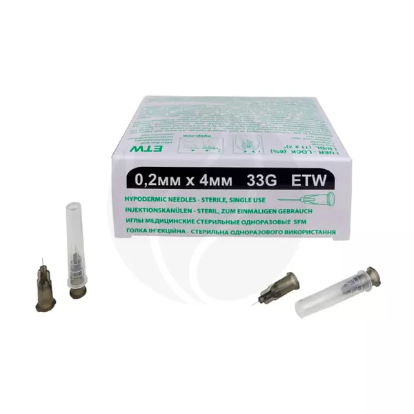 Изображение товара SFM иглы медицинские стерильные одноразовые 33G(0,2*4мм), №50