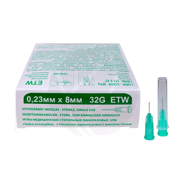Изображение товара Иглы для мезотерапии 32G 0,23*8мм стерильные одноразовые SFM Германия