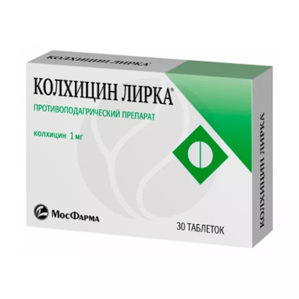 Изображение товара Колхицин Лирка таблетки 1мг, №30 для лечения подагры и воспалений