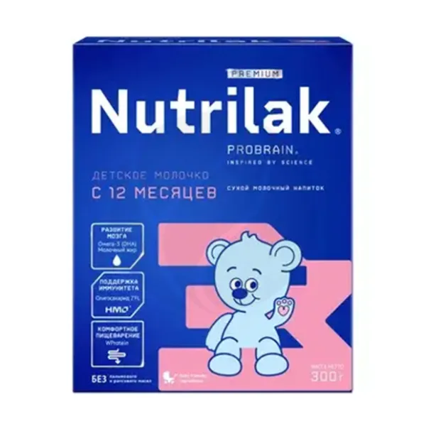 Изображение товара Nutrilak Premium 3 детский молочный напиток (12+мес), 300г Изображение товара Nutrilak Premium 3 детский молочный напиток (12+мес), 300г