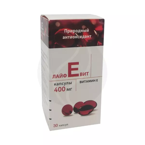 Изображение товара Лайфевит Витамин E капсулы 400мг, №30 - антиоксидант для здоровья