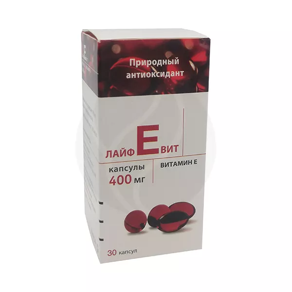 Изображение товара Лайфевит Витамин E капсулы 400мг, №30 - антиоксидант для здоровья