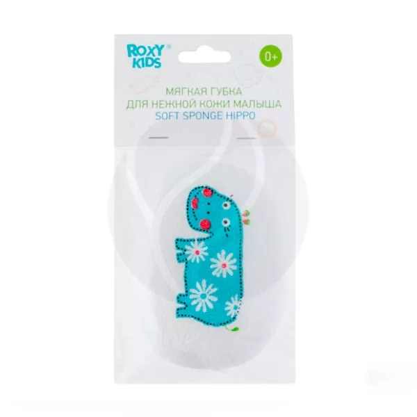 Изображение товара Мягкая детская губка Roxy-kids с хлопковым покрытием 0+ для ухода за малышами