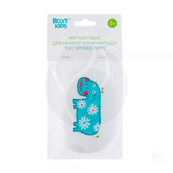 Изображение товара Мягкая детская губка Roxy-kids с хлопковым покрытием 0+ для ухода за малышами