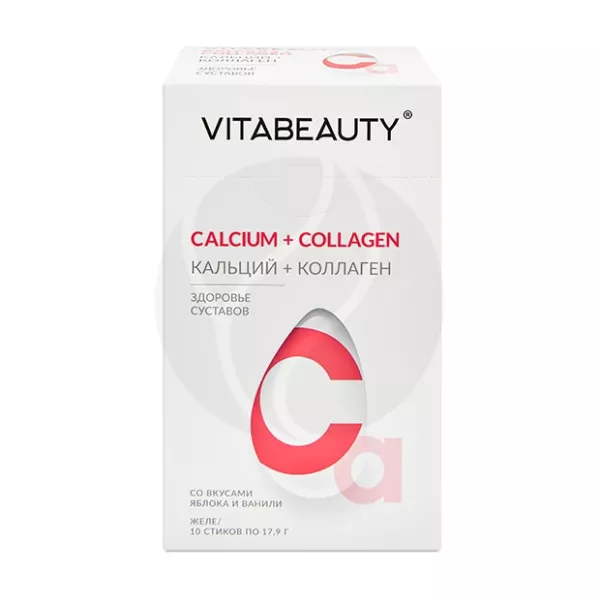 Изображение товара Vitabeauty Кальций+Коллаген батончик желейный 10 шт для здоровья суставов костей
