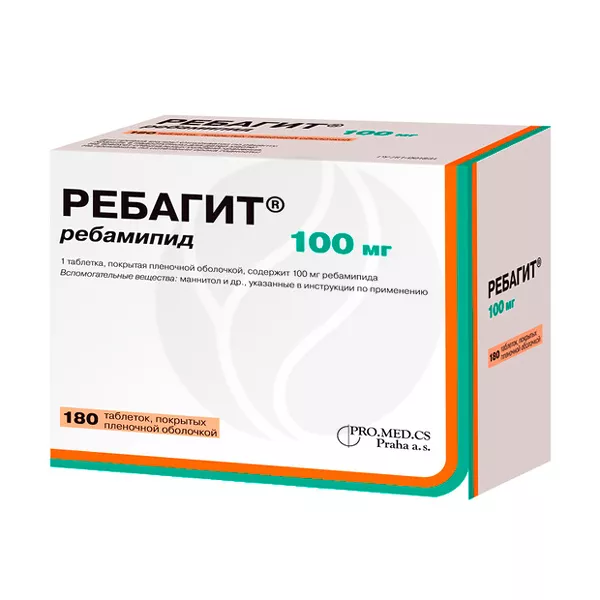 Изображение товара Ребагит таблетки покрыт. п/о 100мг, №180 Изображение товара Ребагит таблетки покрыт. п/о 100мг, №180