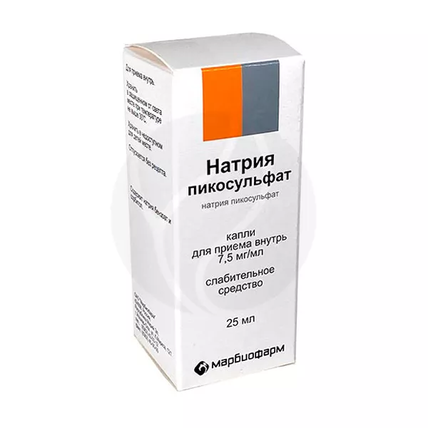 Изображение товара Натрия пикосульфат капли д/приема внутрь 7,5мг/мл, 25мл Изображение товара Натрия пикосульфат капли д/приема внутрь 7,5мг/мл, 25мл