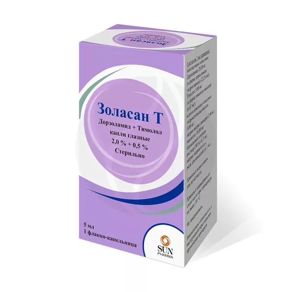 Изображение товара Золасан Т капли глазные 2%+0,5%, 5мл