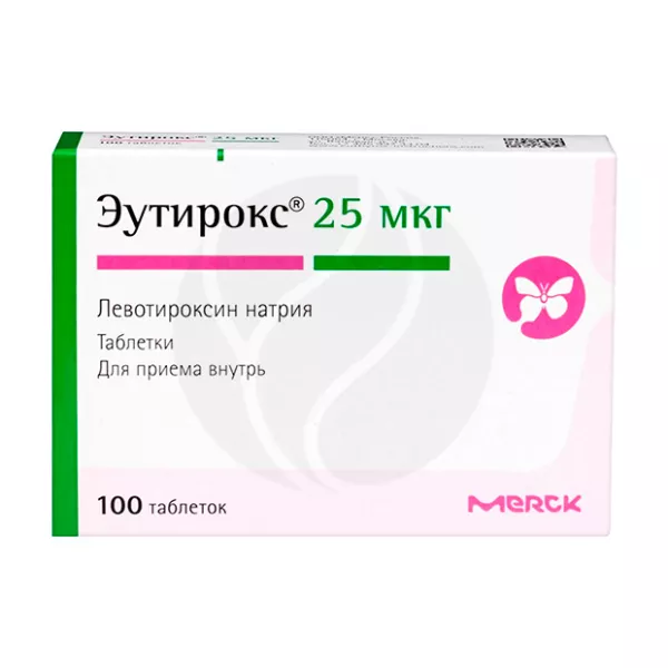 Эутирокс таблетки 25мкг, №100 Мерк