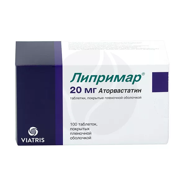Изображение товара Липримар таблетки покрыт. п/о 20мг, №100 Виатрис Изображение товара Липримар таблетки покрыт. п/о 20мг, №100 Виатрис