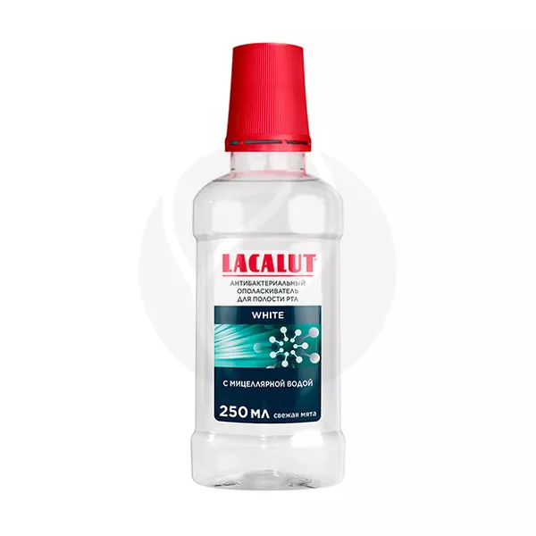 Изображение товара Lacalut White ополаскиватель для рта антибактериальный 250 мл Изображение товара Lacalut White ополаскиватель для рта антибактериальный 250 мл