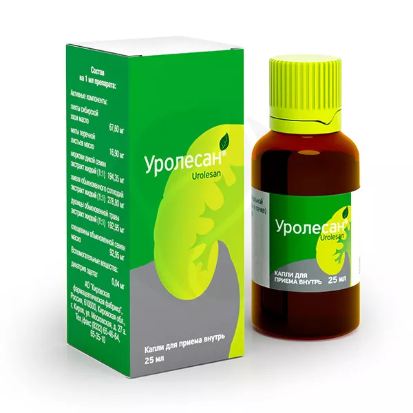 Изображение товара Лекарственные капли Уролесан КФФ для приема внутрь Изображение товара Лекарственные капли Уролесан КФФ для приема внутрь