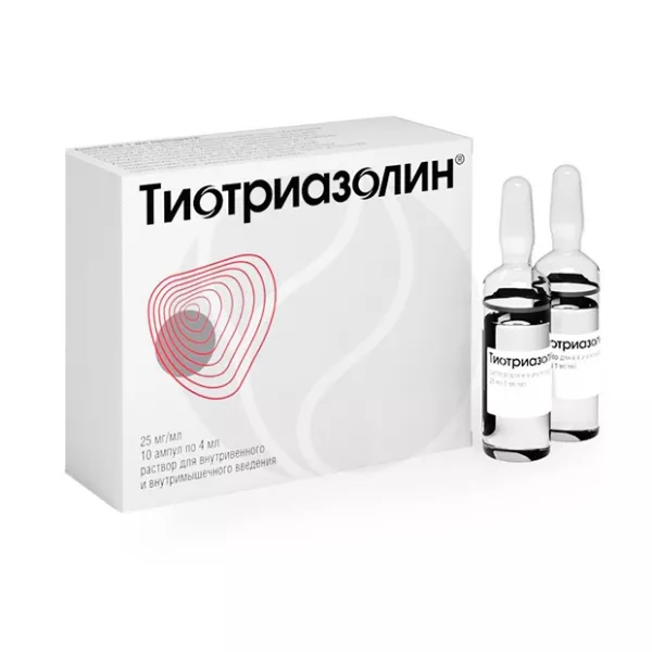 Изображение товара Тиотриазолин раствор д/инъекций 25мг/мл 4мл №10 ампул Россия