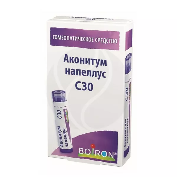 Изображение товара Гомеопатические гранулы Аконитум напеллус С30 Буарон для рассасывания Изображение товара Гомеопатические гранулы Аконитум напеллус С30 Буарон для рассасывания