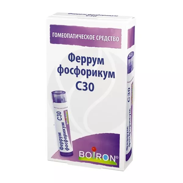 Изображение товара Гомеопатические гранулы Феррум фосфорикум С30 для рассасывания - Франция Изображение товара Гомеопатические гранулы Феррум фосфорикум С30 для рассасывания - Франция
