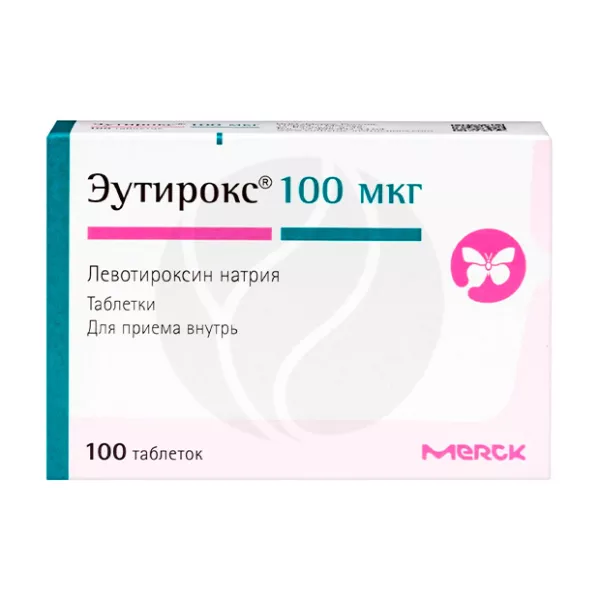 Изображение товара Эутирокс таблетки 100мкг - лечение щитовидной железы, 100 штук