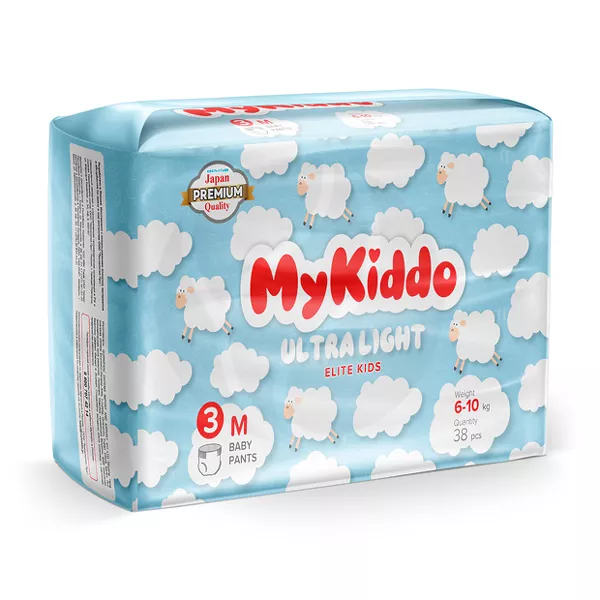 Изображение товара MyKiddo Elite Kids подгузники-трусики размер M (6-10 кг), 38шт Изображение товара MyKiddo Elite Kids подгузники-трусики размер M (6-10 кг), 38шт